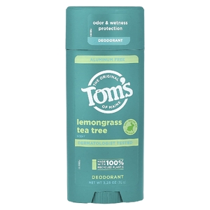 Tom's of Maine, дезодорант без алюминия, лемонграсс и чайное дерево, 92 г (3,25 унции) (Товар снят с продажи) 