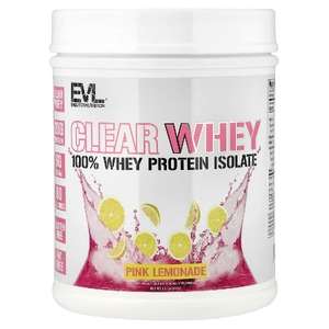 EVLution Nutrition, Clear Whey, 100% изолят сывороточного протеина, со вкусом розового лимонада, 500 г (1,1 фунта)