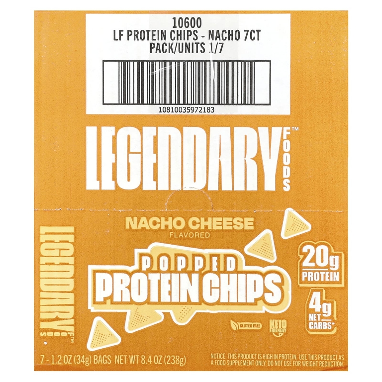 Legendary Foods, протеиновые чипсы, сыр начо, 7 пачек по 34 г (1,2 унции) (Товар снят с продажи) 