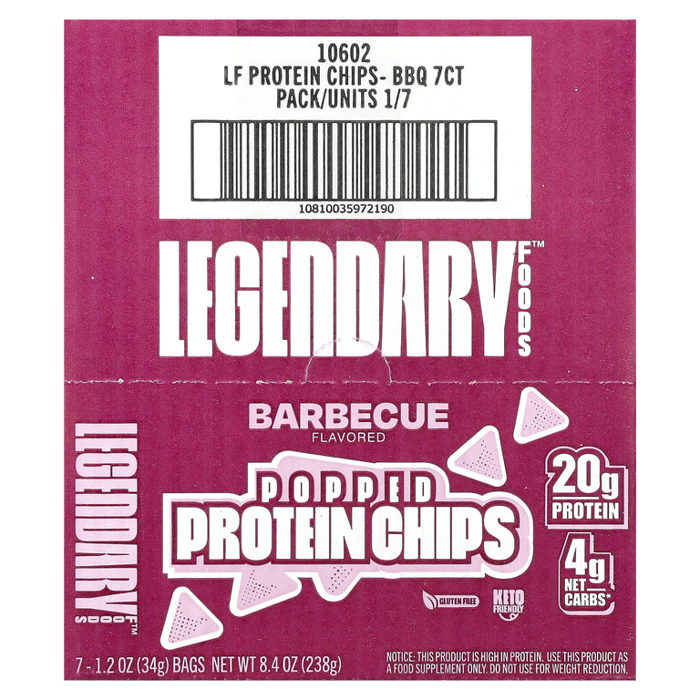 Legendary Foods, протеиновые чипсы, барбекю, 7 пачек по 34 г (1,2 унции) (Товар снят с продажи) 