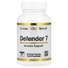 California Gold Nutrition, Defender 7, добавка с витаминами A, C, D3 и B6, цинком, селеном и бета-глюканом, 60 растительных капсул