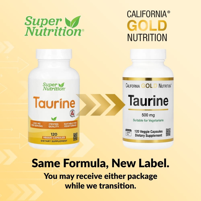 California Gold Nutrition, таурин, 120 растительных капсул (500 мг в 1 капсуле) (Товар снят с продажи) 
