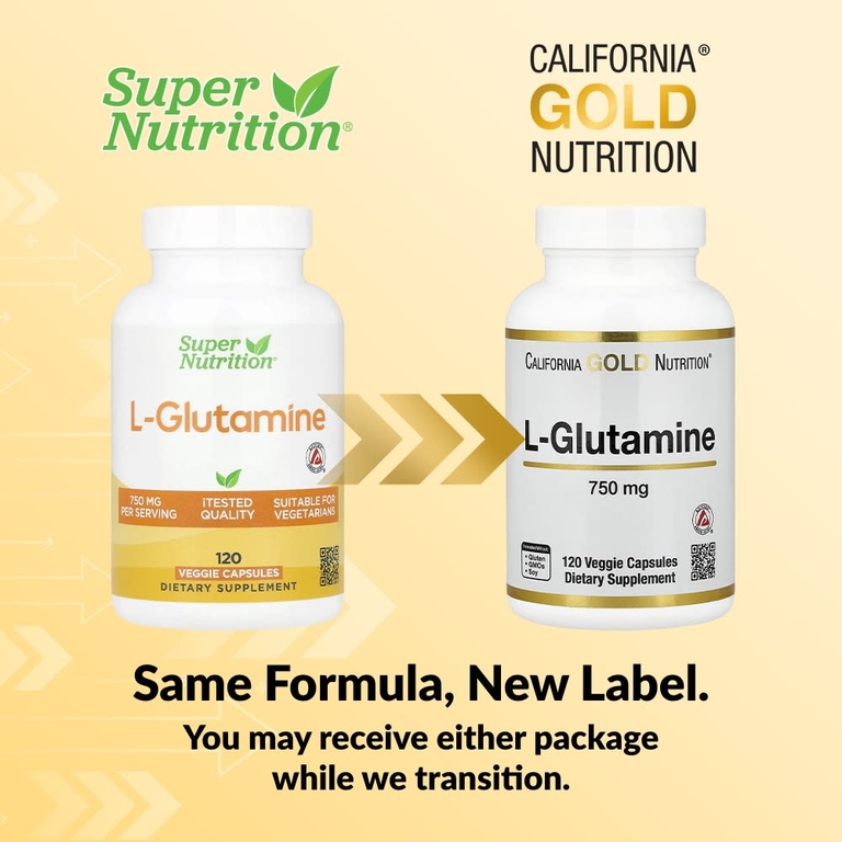 California Gold Nutrition, AjiPure®, L-глютамин, 750 мг, 120 растительных капсул