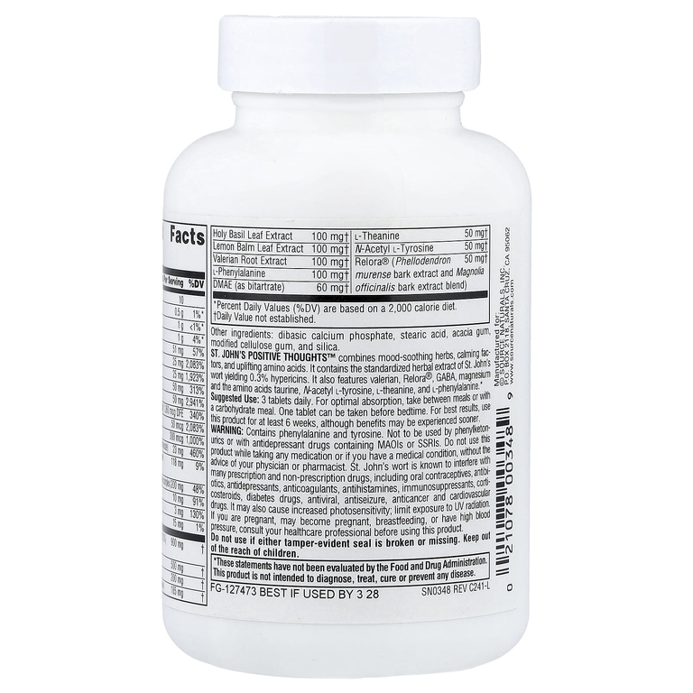 Source Naturals, комплекс для поднятия настроения с аминокислотами и растительными экстрактами, 45 таблеток