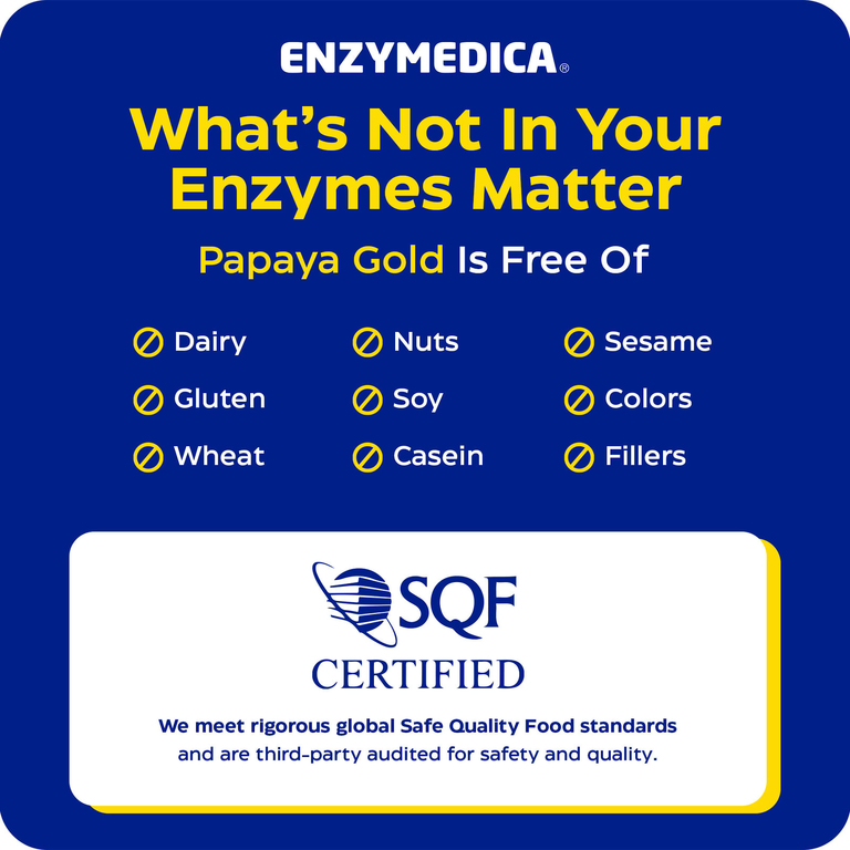 Enzymedica, Papaya Gold, папайя и мята, 60 таблеток