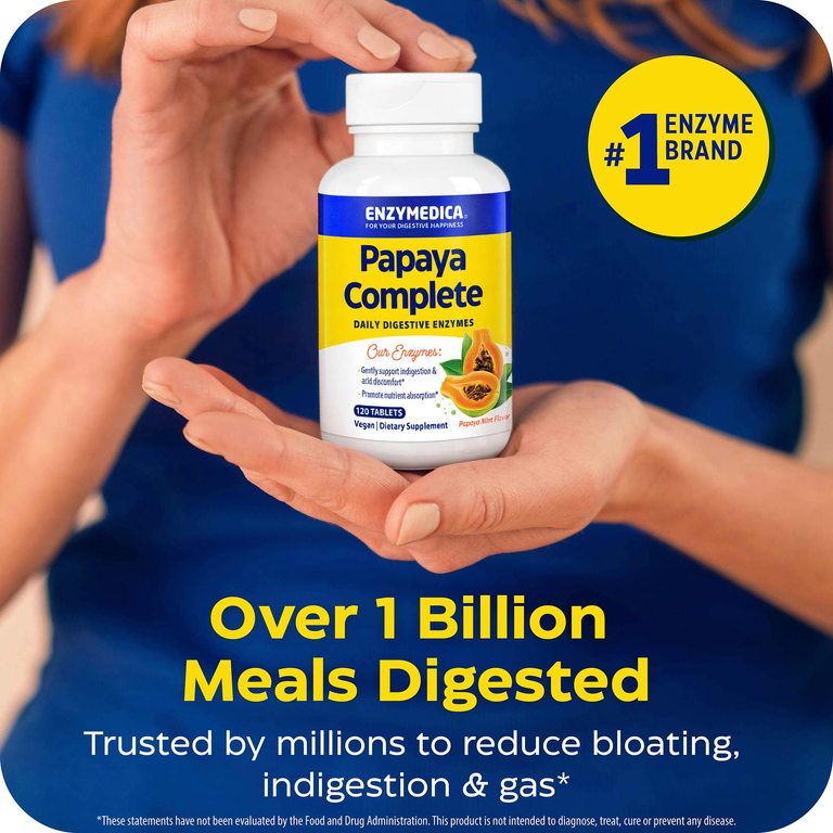 Enzymedica, Papaya Complete, папайя и мята, 120 таблеток