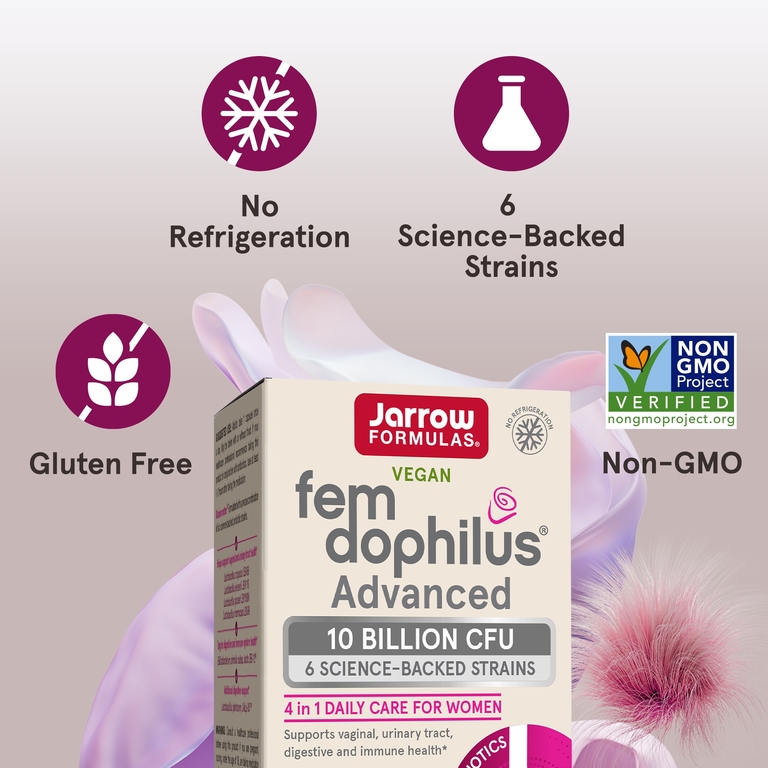 Jarrow Formulas, Веганский Fem-Dophilus®, улучшенная формула, 30 растительных капсул