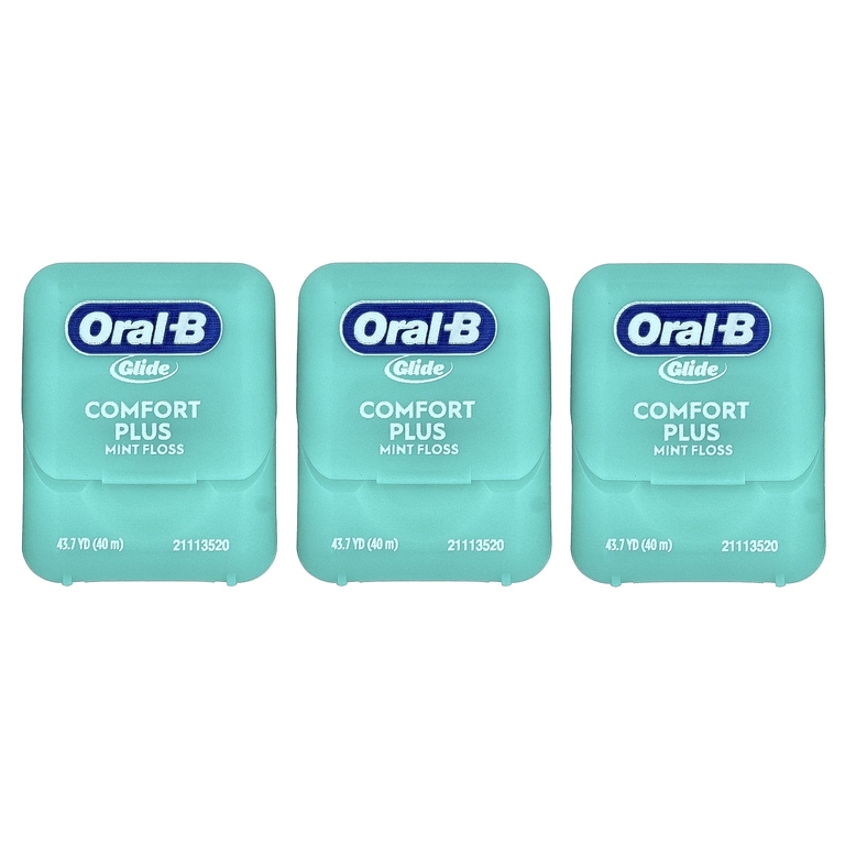 Oral-B, Glide, нить Comfort Plus, мята, 3 шт., 40 м (43,7 ярда) каждый
