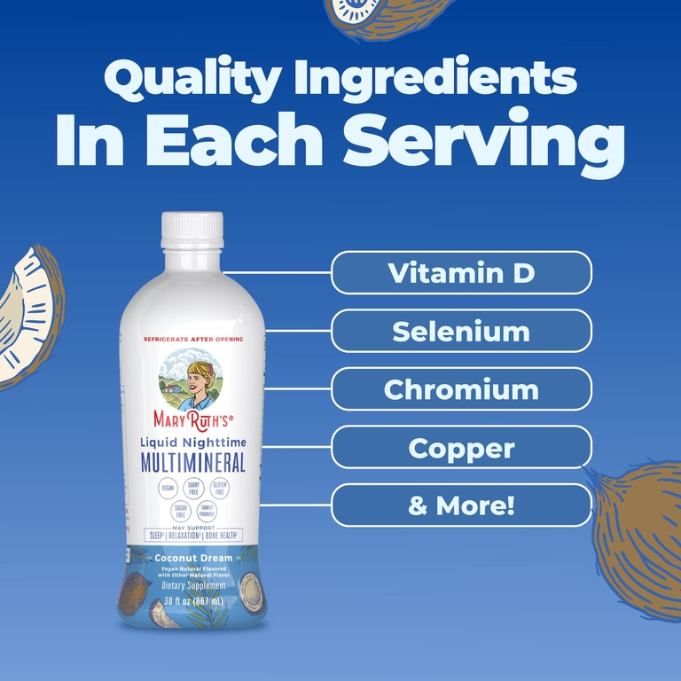 MaryRuth's, Liquid Nighttime Multimineral, Coconut Dream, 946 мл (32 жидк. унц.)