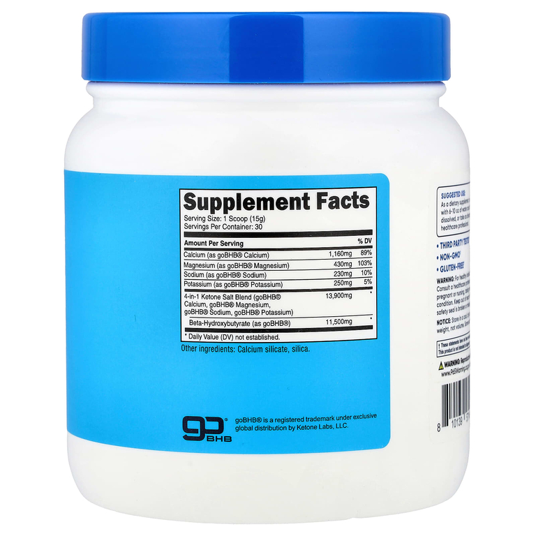 Nutricost, Соли BHB, goBHB® без вкуса, 442 г