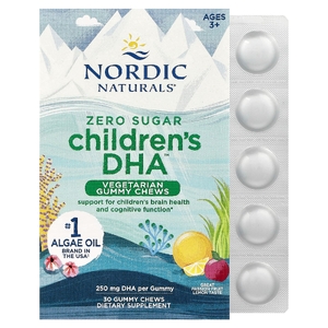 Nordic Naturals, Zero Sugar™  Children's Gummy Chews, маракуйя, 250 мг, 30 вегетарианских жевательных таблеток