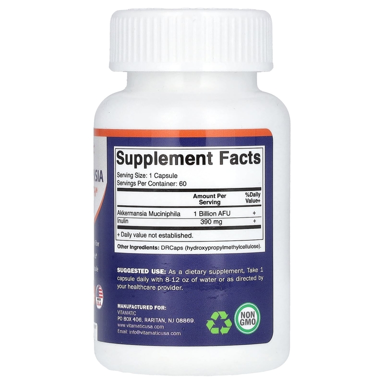 Vitamatic, аккермансия, 60 капсул DRCaps