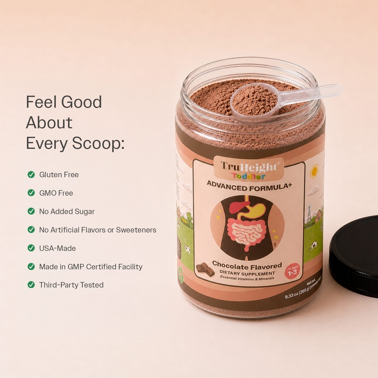 TruHeight, Toddler, Advanced Toddler Formula+, улучшенная добавка для малышей, для детей 1–3 лет, шоколад, 266 г (0,59 фунта)
