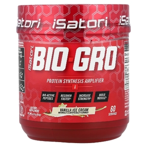 Isatori, Bio-Gro, средство для синтеза протеина, со вкусом ванильного мороженого, 114 г (4,02 унции)