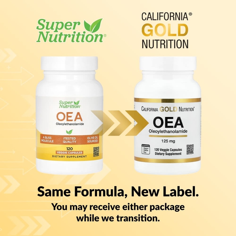 California Gold Nutrition, OЭA (олеоилэтаноламид), 125 мг, 120 растительных капсул