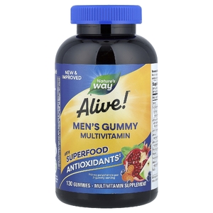 Nature's Way, Alive!®, мультивитамины для мужчин, фруктовый вкус, 130 жевательных таблеток