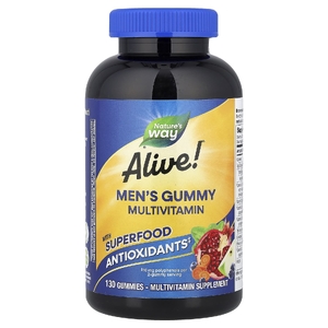 Nature's Way, Alive!®, мультивитамины для мужчин, фруктовый вкус, 130 жевательных таблеток