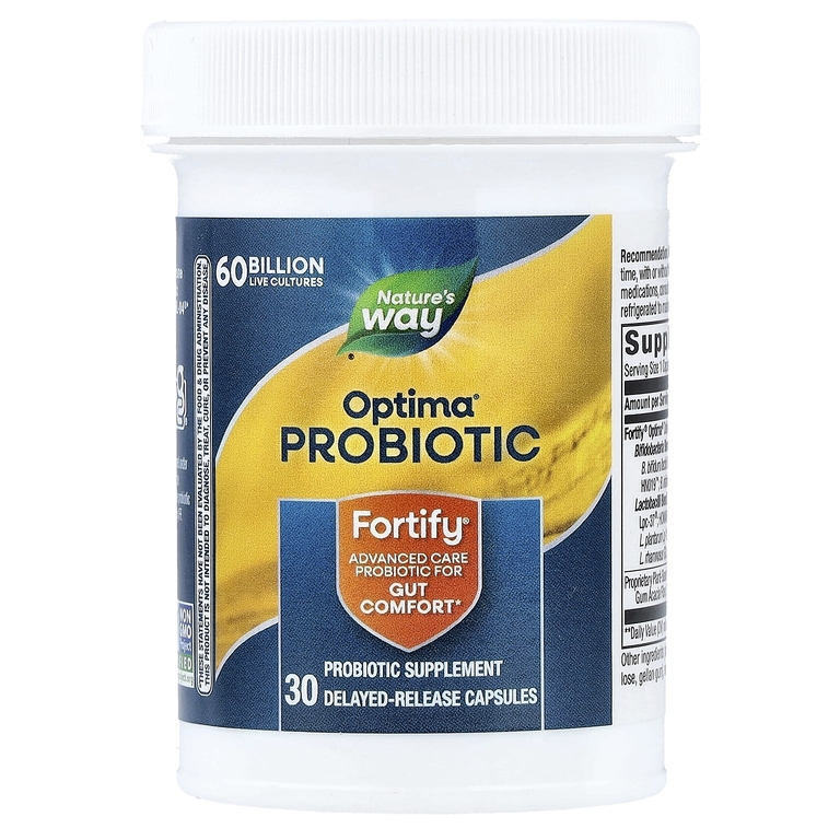 Nature's Way, Fortify®, пробиотик Optima®, 60 миллиардов КОЕ, 30 капсул с отсроченным высвобождением