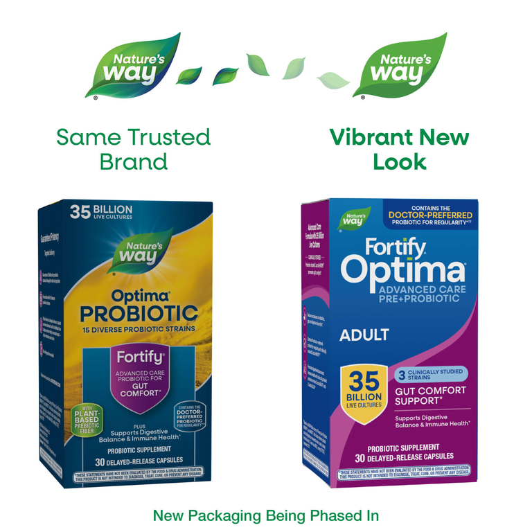 Nature's Way, Fortify® Optima®  Advanced Care Pre + Probiotic, для взрослых, 30 капсул с отсроченным высвобождением