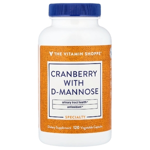 The Vitamin Shoppe, клюква с D-маннозой, 120 растительных капсул
