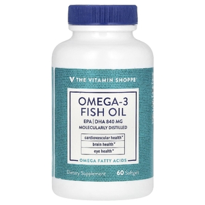 The Vitamin Shoppe, рыбий жир с омега-3, 60 мягких таблеток (Товар снят с продажи) 
