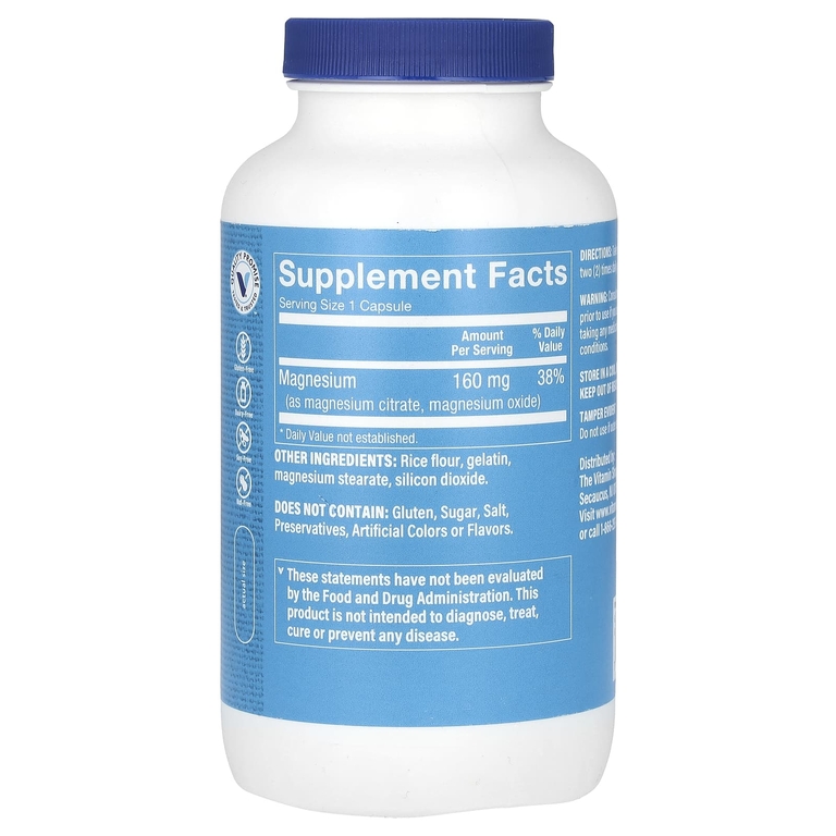 The Vitamin Shoppe, комплекс цитрата магния, 160 мг, 300 капсул