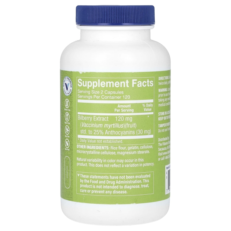 The Vitamin Shoppe, экстракт черники, 240 капсул (60 мг в 1 капсуле)
