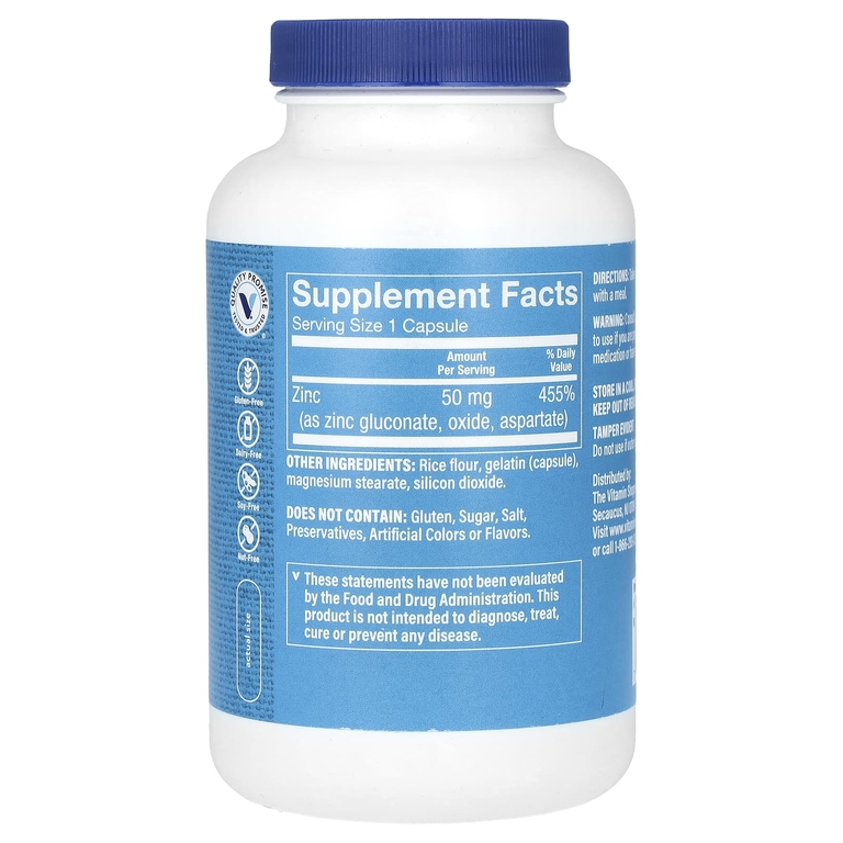 The Vitamin Shoppe, цинк, 50 мг, 300 капсул (Товар снят с продажи) 