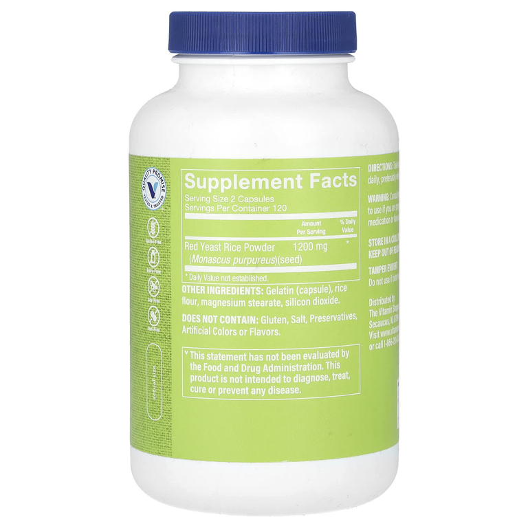 The Vitamin Shoppe, красный ферментированный рис, 240 капсул (600 мг в 1 капсуле)