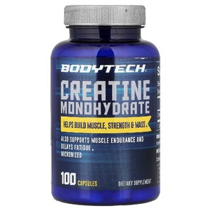 BodyTech, моногидрат креатина, 100 капсул (750 мг в одной капсуле)