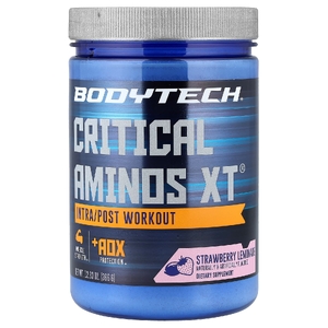 BodyTech, Critical Aminos XT, аминокислоты для приема после тренировки, со вкусом клубничного лимонада, 455 г (16 унций)