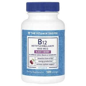 The Vitamin Shoppe, B12, черная вишня, 1000 мкг, 120 пастилок (Товар снят с продажи) 