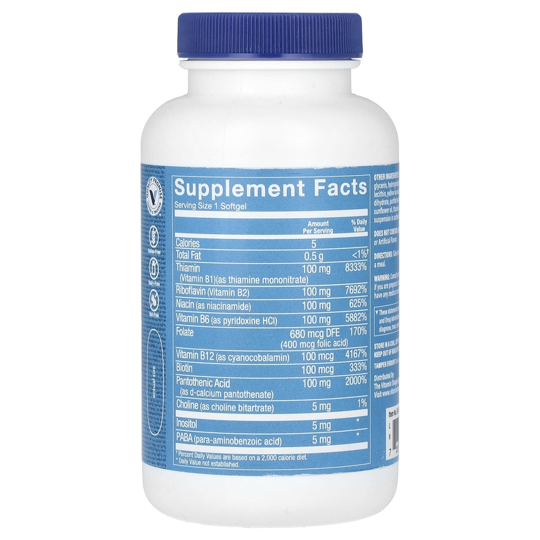 The Vitamin Shoppe, B-Complex 100, витамины группы B, 100 мягких таблеток