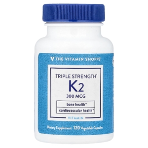 The Vitamin Shoppe, витамин K2, 300 мкг, 120 растительных капсул