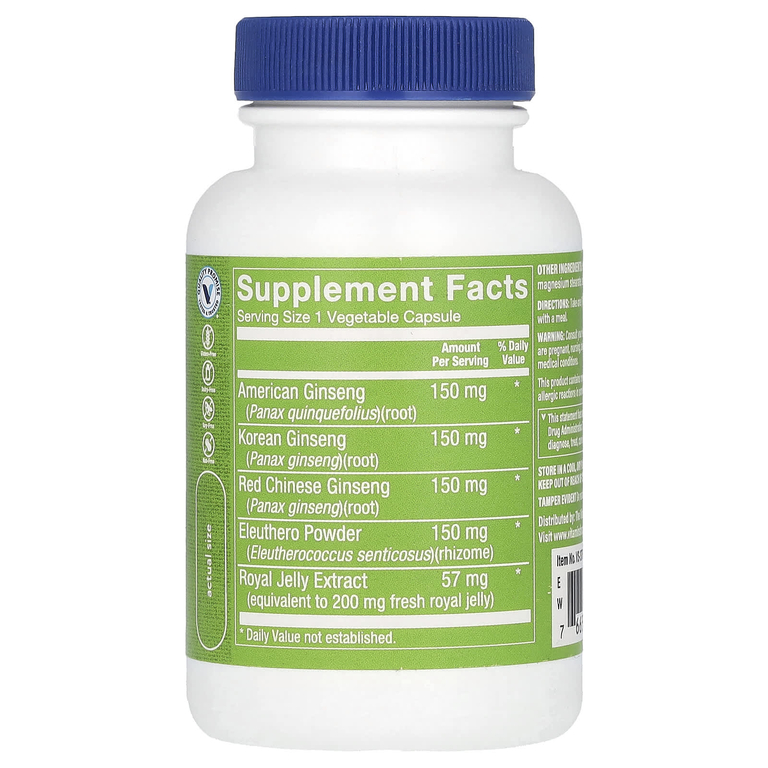 The Vitamin Shoppe, комплекс с женьшенем, 60 вегетарианских капсул (Товар снят с продажи) 