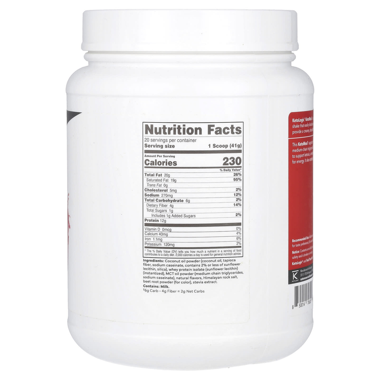 KetoLogic, кетодиета, со вкусом клубники, 800 г (1,8 фунта)
