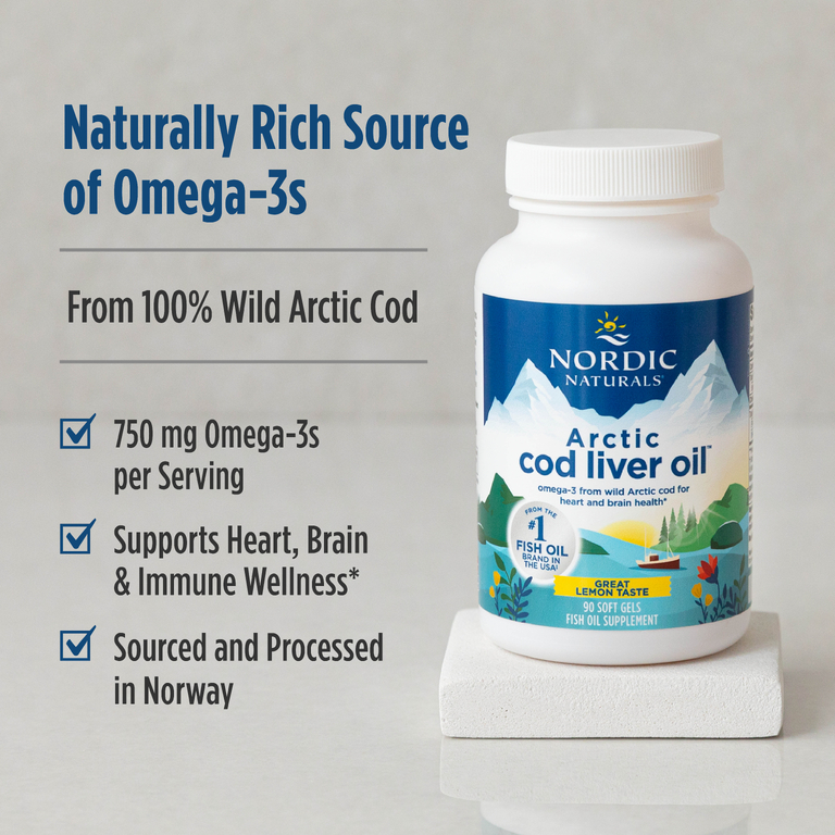 Nordic Naturals, жир из печени арктической трески, лимон, 180 желатиновых капсул