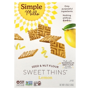 Simple Mills, Sweet Thins®, мука из семян и орехов, со вкусом лимона, 120 г (4,25 унции)