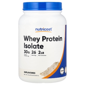Nutricost, Изолят сывороточного протеина, без добавок, 907 г (2 фунта)