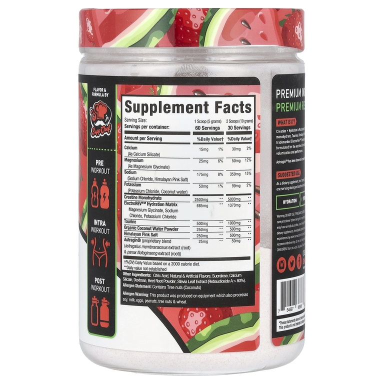 MuscleSport, Creatine + Hydration, клубника и арбуз, 300 г (10,58 унции) (Товар снят с продажи) 