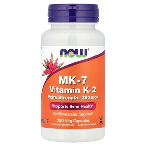 NOW Foods, MK-7, витамин K2, 300 мкг, 120 вегетарианских капсул