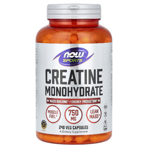 NOW Foods, Sports, моногидрат креатина, 750 мг, 240 вегетарианских капсул