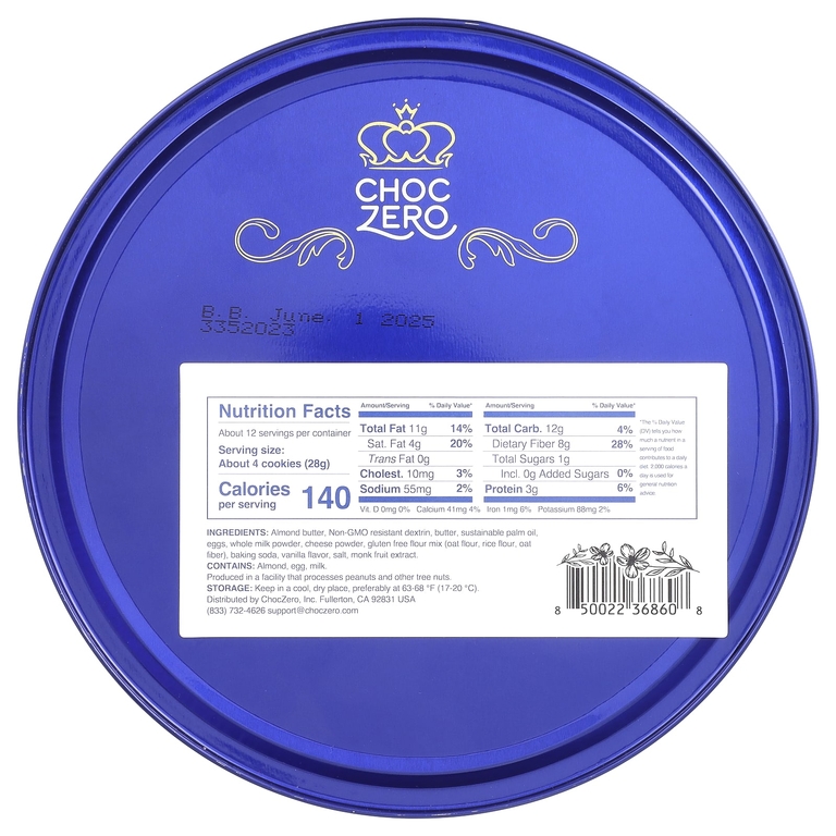 ChocZero, премиальное печенье, 340 г (12 унций)