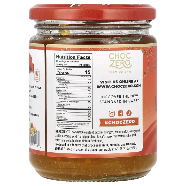 ChocZero, апельсиновый мармелад, 340 г (12 унций)