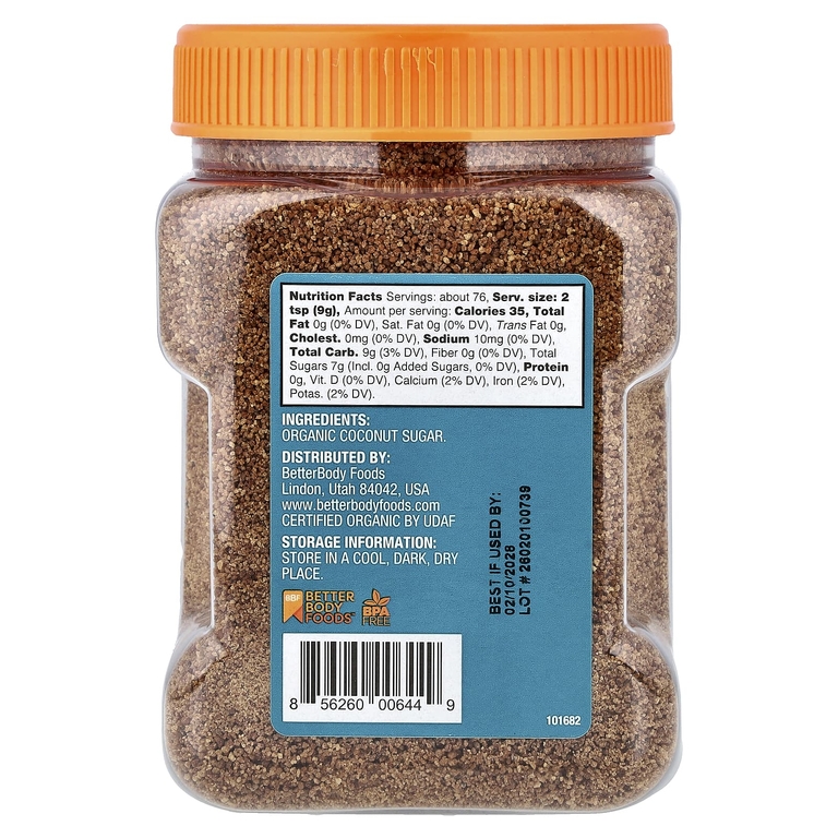 BetterBody Foods, органический кокосовый сахар, 680 г (24 унции)