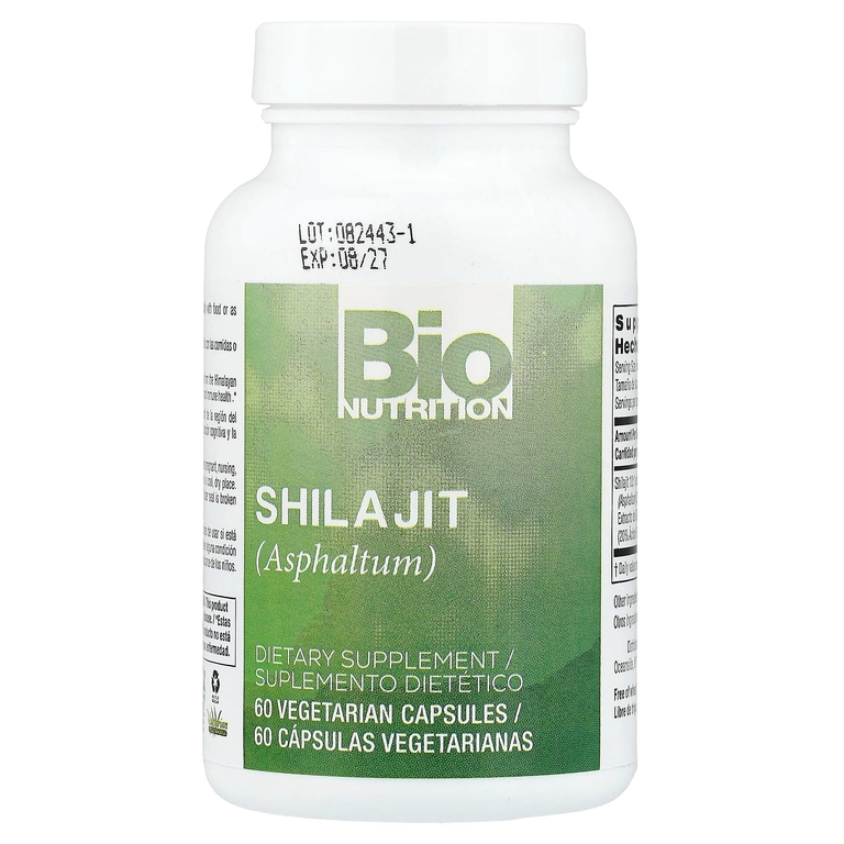 Bio Nutrition, мумие (Asphaltum), 60 вегетарианских капсул (500 мг в 1 капсуле)