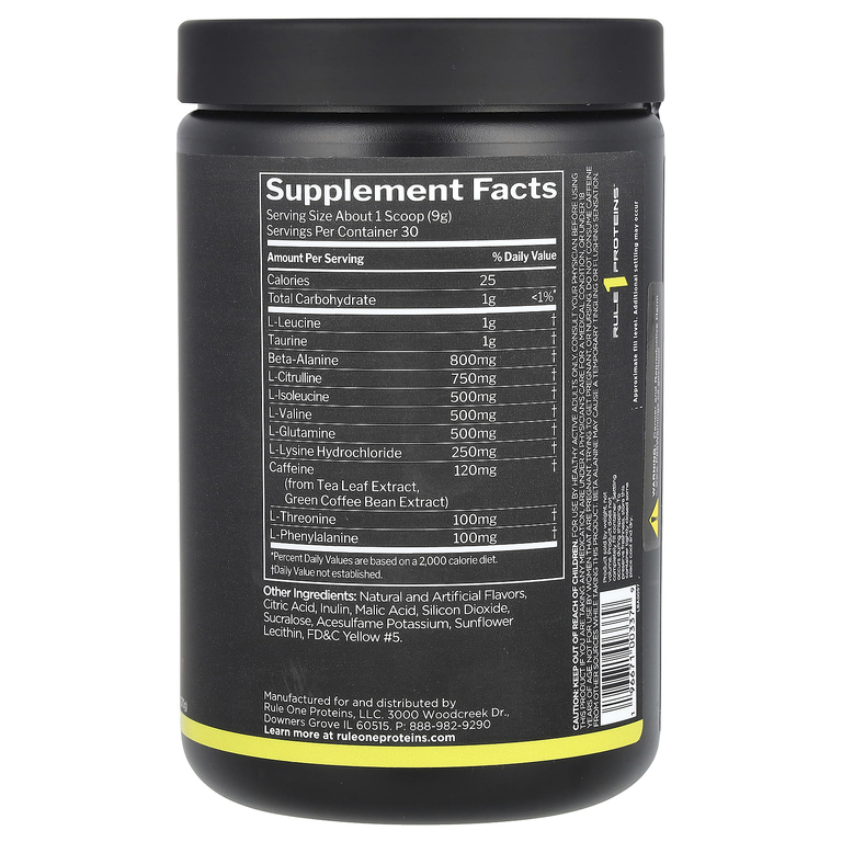 Rule One Proteins, Energized Amino, аминокислоты, ананас и маракуйя, 270 г (9,52 унции)