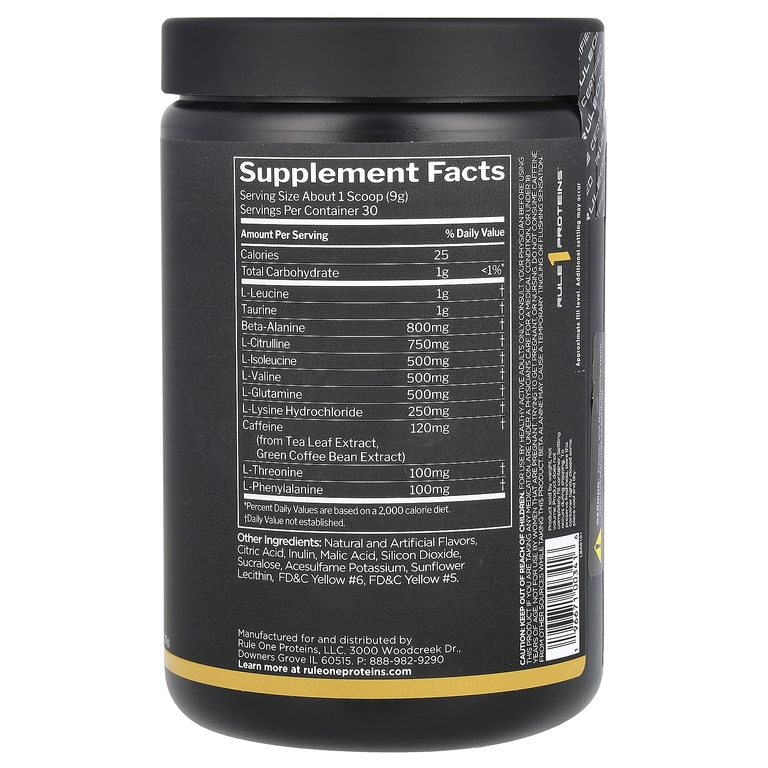 Rule One Proteins, Energized Amino, аминокислоты, персик и манго, 270 г (9,52 унции) (Товар снят с продажи) 