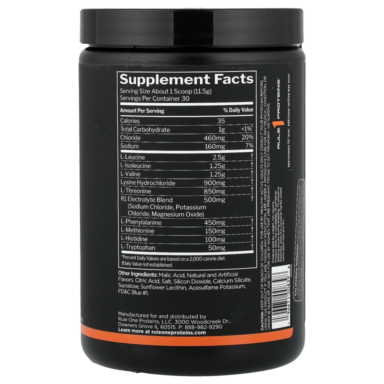 Rule One Proteins, Essential Amino 9™ для нужд Blue Razz, 345 г