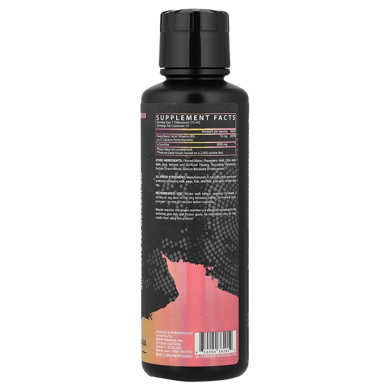 Nutrex Research, L-карнитин 3000, гуава из маракуйи, 465 мл (15,72 жидк. унц.)